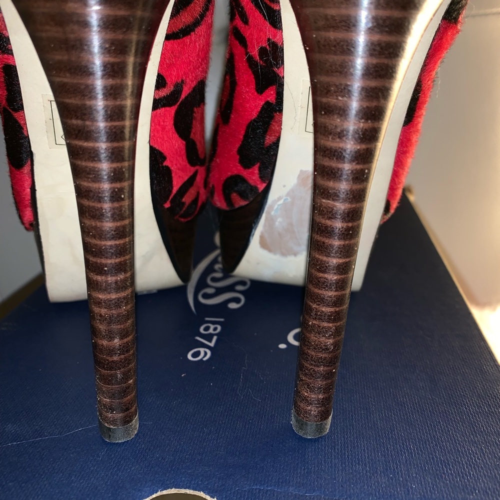 Bebe Red leopard Pony Hair Stilettos - Picture 4 of 4